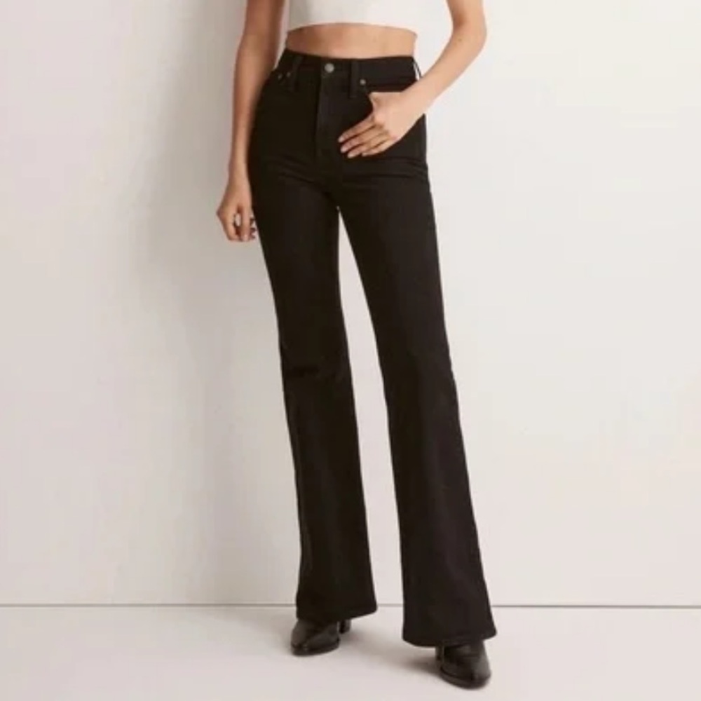 Madewell Black Flare Jeans - High Rise Wide Leg